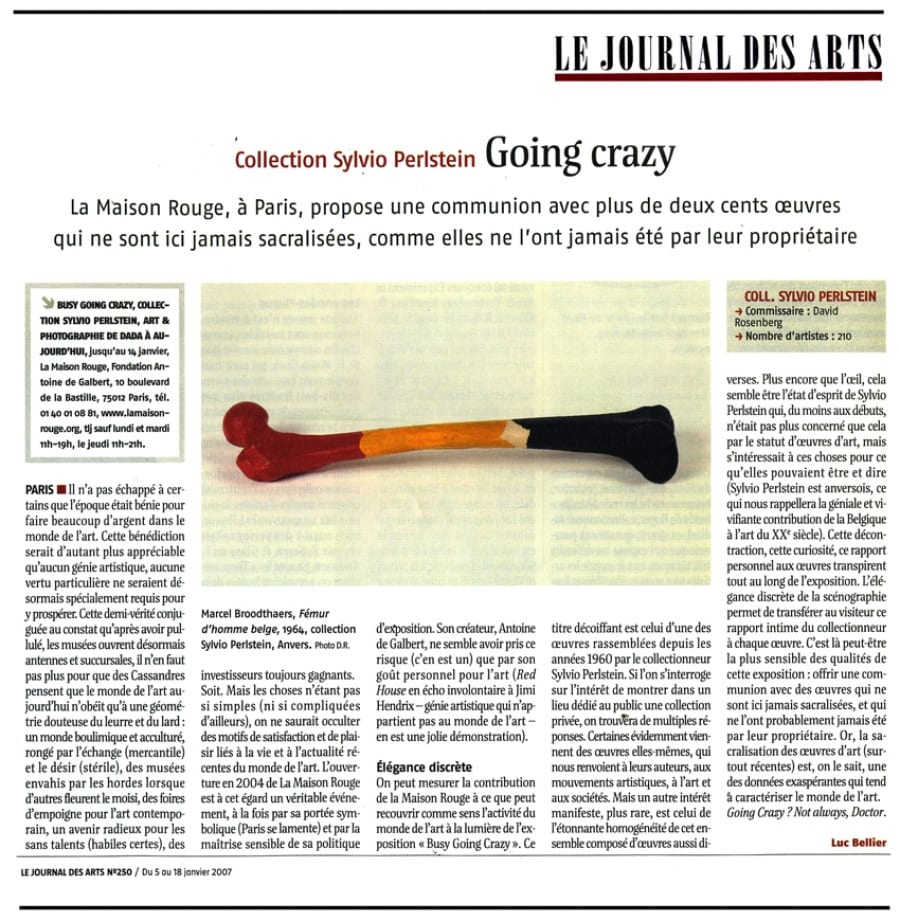 Coupure de presse — Collection Sylvio Perlstein : Going crazy