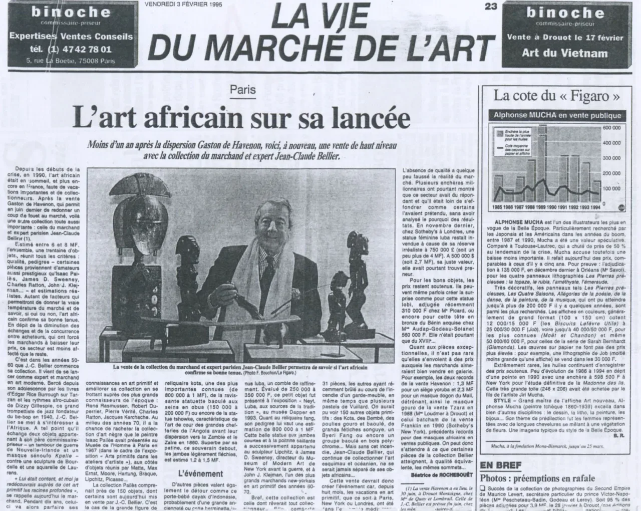 Coupure de presse — L’art africain sur sa lancée