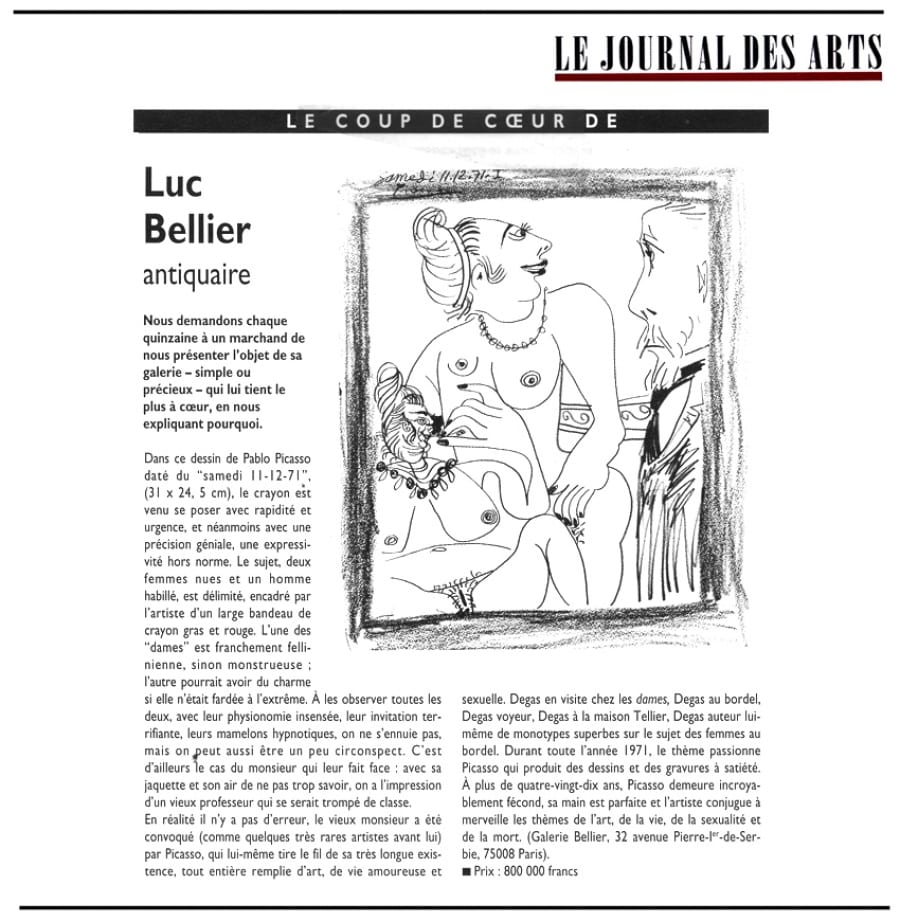 Coupure de presse — Le coup de Cœur de Luc Bellier