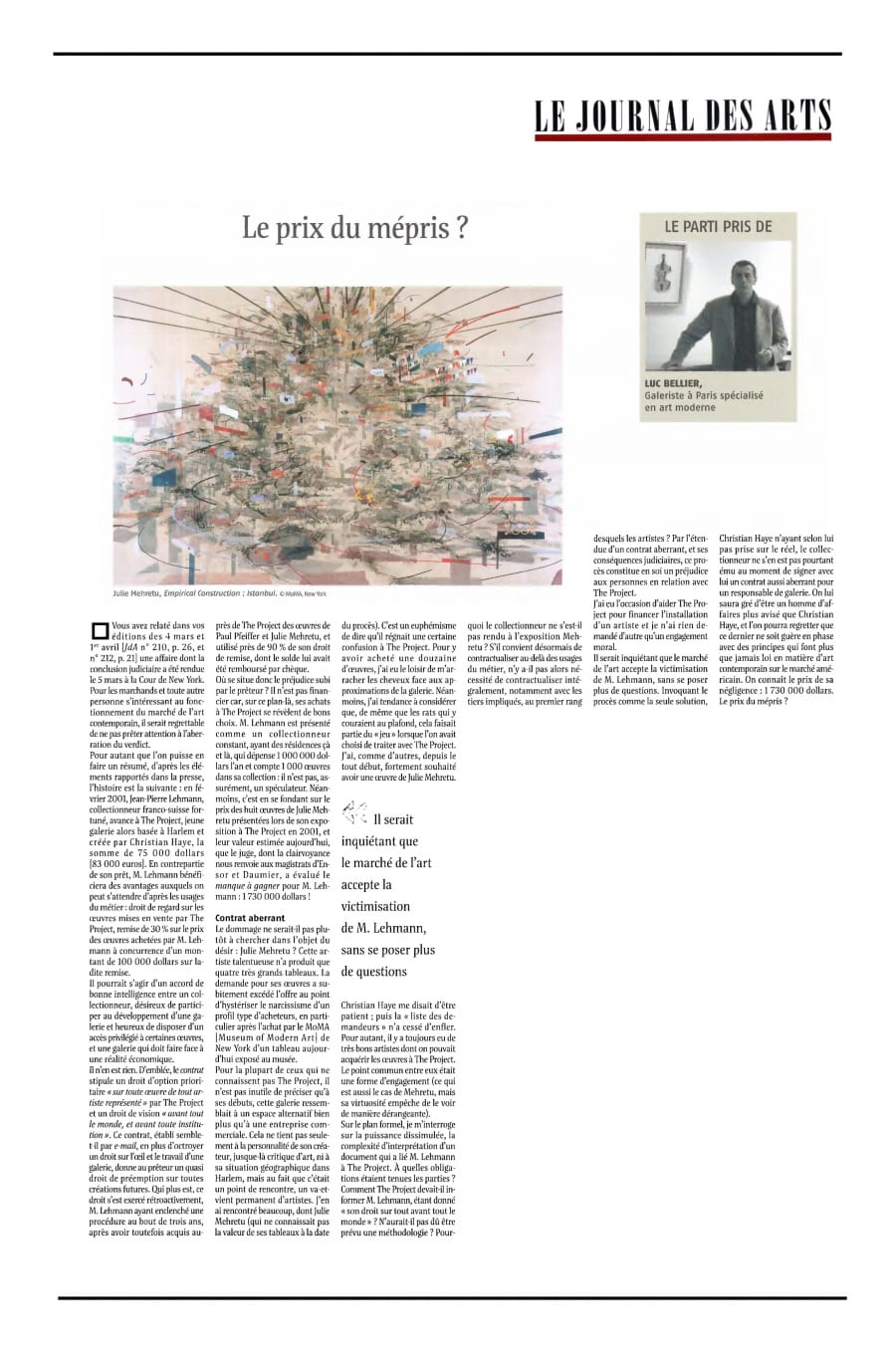 Coupure de presse — Le prix du mépris ?