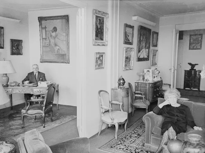 Portrait d’Alphonse Bellier et de son épouse Renée Deville, capturé par Luc Bellier, années 1960.