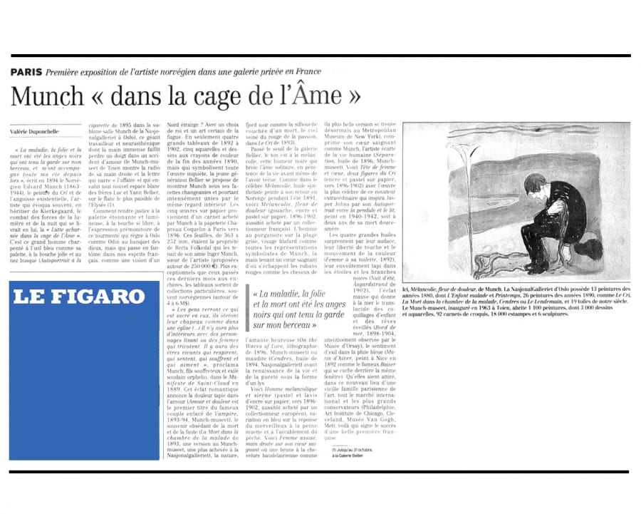 Coupure de presse — Munch « dans la cage de L’Âme »