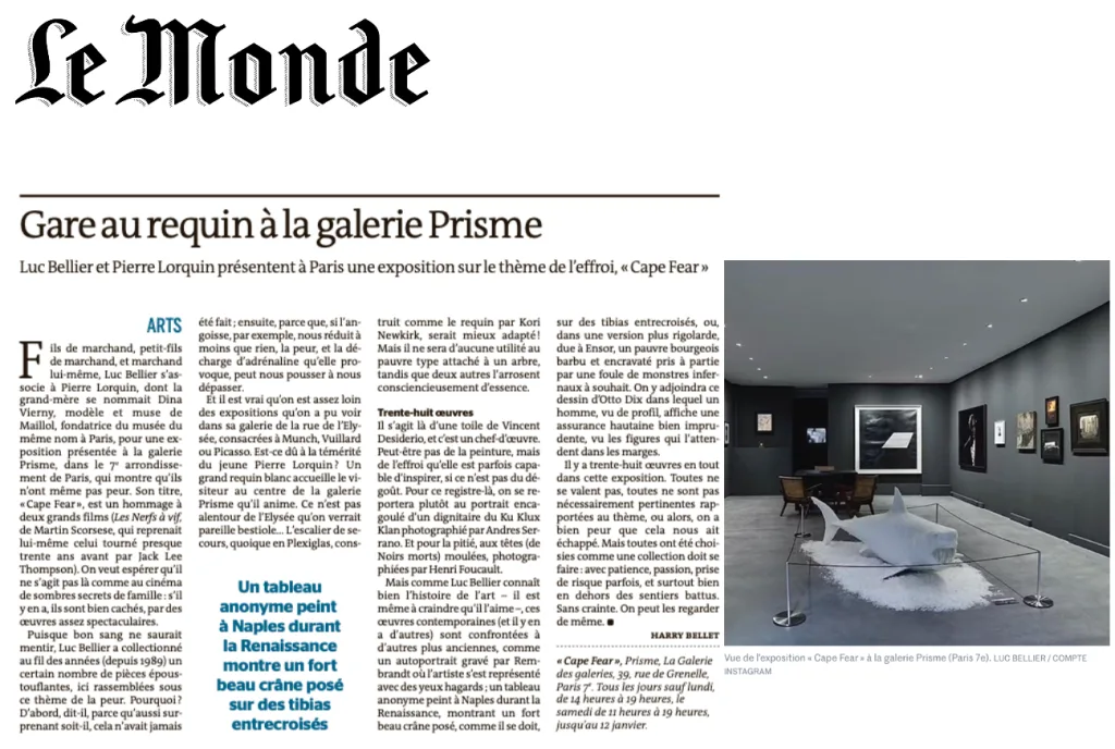 Coupure de presse — Gare au requin à la galerie Prisme