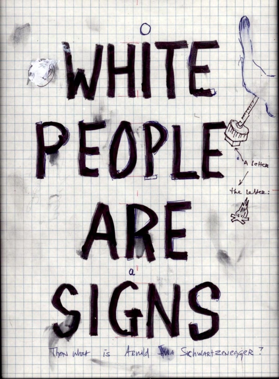 White people are signs